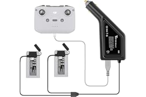 LYONGTECH Caricabatteria da Auto per DJI Mini 2, Mini SE Drone, 12V 3 in 1 Caricatore,Ricarica 2 Batterie, Stazione di Ricarica Carica Batteria Accessori