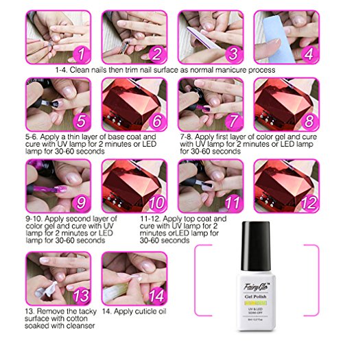 UV nagellack set FairyGlo Thermo Gellack Nagelgel Nail Gel Polish Pure Farbe (1 x Stück) - 5