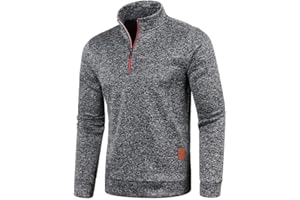 AOOUEKUL Half Zip Pullover Herren Ohne Kapuze Männer für Solid Arbeitspullover Oversize Winter Sport Arbeitspullover Sweater Men