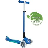 Globber Elite Deluxe 3 Tekerlekli Katlanabilir Işıklı Lacivert Scooter 439-600