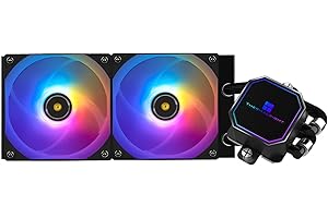 Thermalright Frozen Prism 240 Negro ARGB CPU Enfriador de agua con dos ventiladores PWM, bomba de agua velocidad es de 3300 RPM, Para AMD AM4/AM5, Intel 1150/1155/1200/1366/1700/20XX