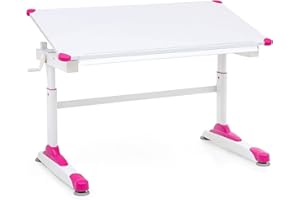 ‎FINEBUY MÖBEL ZUM WOHLFÜHLEN FineBuy Design Kinderschreibtisch SV52297 Holz 119 x 67 cm Maltisch, Neigbarer Mädchen Schülerschreibtisch, Höhenverstellbarer Kinder - Schreibtisch, Kindertisch Tischgestell Metall