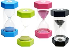DREAM HORSEX Sanduhr für Kinder, Sanduhr Glas Timer, Buntes Sanduhren Set, Sanduhr, Küchentimer, Dekoration Zeitmesser Timer, 3/5/20/30 Minuten, 4 Stück