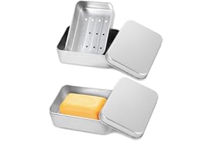 FISYNUG Travel Soap Container, Aluminum Soap Dish Holder,Leakproof Soap Box with Removable Draining and Lid, Portable Soap bar Case for Bathroom Traveling Camping Gym