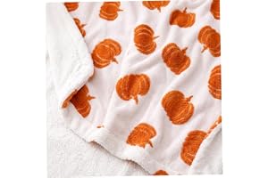 AwnsIMfreien pumpa filt, mjuk varm flanell halloween filt med pumpamönster, orange, 130 x 140 cm