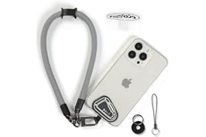 project-cb Handgelenkschlaufe handy,Handy Handykette Pads ×2, Handyhülle Halterung,Handgelenkschlaufe für Schlüssel, AirPods, Kamera(Grau, 40cm)