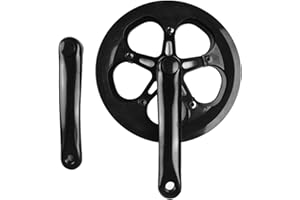 BLISSFULABODE Guarnitura singola con foro quadrato, 40T, 48T, 52T, dimensioni della corona, guarnitura quadrata conica per piegatura da città, pedivelle per mountain bike da strada (52T)