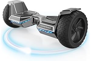 ‎ISINWHEEL Hoverboard Offroad, 8,5 Zoll Offroad-Reifen alle Gelände Hoverboards, Hoverboards für Kinder Erwachsener LED-Seitenlichter, Starker Dual Motor mit Bluetooth Lautsprecher, Geschenke für Jugendliche