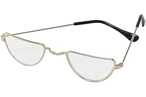 Bristol Novelty BA733 Half Moon Glasses, Unisex-Adult, Gold, One Size Halloween Halloween