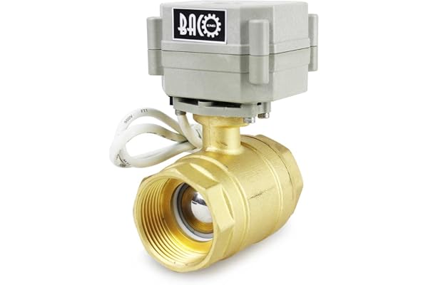 BACOENG Vanne 2 voies motorisée 1 1/4" DN32 Laiton AC/DC9-24V CR202 normalement fermée