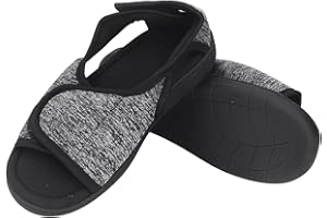 AKZOEYHEALTHE Men's Adjustable Extra Wide Shoes Swollen Feet Diabetic Edema Boots Slippers Open Toe Diabetic Sandals for Arthritis Edema Swollen