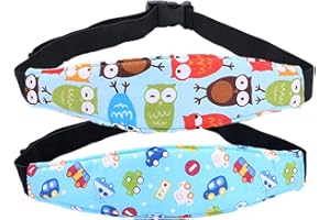2 Pcs Baby Car Seat Neck Relief and Head Support,Silence Shopping Car Seat Head Band Strap Headrest,Stroller Car Seat Sleeping Head Support for Toddler Child Children Kids Infant (Blue)