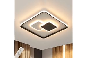 WAYLUOUNG Plafoniera A LED Quadrata | Dimmerabile Con Telecomando | Lampada Piatta Da 48 W 50 * 50 cm | Plafoniera Moderna Bianca Nera 2700K-6500K | Camera Da Letto Soggiorno Camera Dei Bambini Ufficio Studio