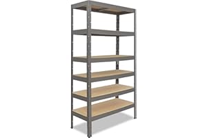 shelfplaza® 230x120x50cm PRO Estanteria gris/Estanterias metalicas 6 baldas/Estanterías fuertes capacidad carga 166kg / Estanteria de pie resistente y estante de almacenamiento garaje