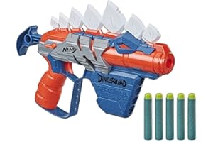 Nerf DinoSquad Stegosmash Dart Blaster, 4-Dart Storage, 5 Official Nerf Darts, Dinosaur Design, Stegosaurus Spikes 5010993800186