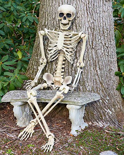 Deko Skelett 160 cm – Party & Halloween Dekoration Ganzkörper Horror Skeleton - 2