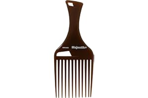 Afro Hair Brown Comb Infused With Argan Oil Wide Tooth Rake Comb for Type 3A to 4C Thick Curly Hair By Majestik+