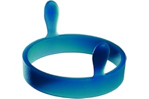 Culinare C20200 Molde Anillo Huevo, Azul, Silicona, Mantiene Los Euevos Redondos Mientras el Cocina en la Sartén, Resistente al Calor
