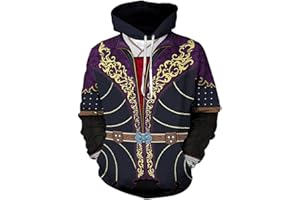 Gonriya Adult Astarion Cosplay Hoodie Costume Hoodies BG3 Sweatshirt Jacket Coat Halloween Outfit