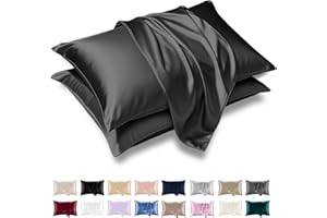 Grace Satin Silk Pillowcases 2 Pack - Satin Pillowcase for Hair and Skin - Ultrasoft Hypoallergenic Pillow Cases with Envelope Closure