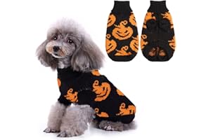 ASMEA Maglione Gatto Halloween costume halloween gatto Halloween Maglioncino Cane Caldi Vestito Halloween Gatto Halloween Zucca Maglione per Cane Gatto Lavorato Maglioncino Gatto M