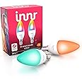 Innr Zigbee E14 Smart Bulb, LED Light Bulbs White & Colour, Works with Hue*, Amazon Echo 4th Gen., Alexa (Bridge Required), E14 Candle, Dimmable, 465 Lumen, 2-Pack