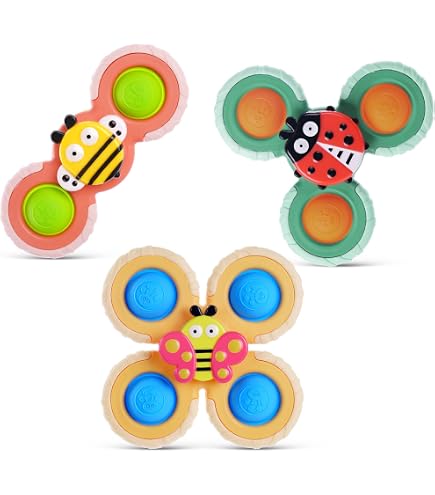 Jouets Sensoriels à Ventouse Joyin - 3 Toupies Animaux Pour Bain - Bébé 1 An Et Plus - 11