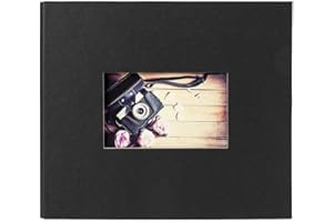 Panodia Album Photo Traditionnel Studio Noir 60 Pages 120 Photos 10x15, 60 Pages, Couleur des Pages : Noir, 2 Photos par Page, Taille de l'album Photo : 27,5x23,2 cm - Fabriqué en France