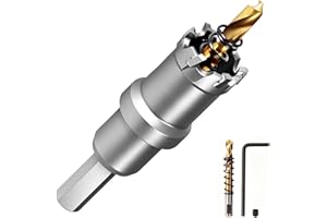 GPtzlei 20mm Tungsten Carbide Hole Saw - TCT Drill Bit Set for Stainless Steel, Iron & Metal - 3-Cutter Design - Includes Pilot Drill & Storage Case