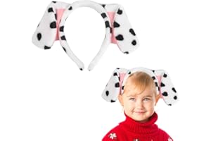JNAWA Dalmatian Ears Headband Cartoon Puppy Ears Animal Headwear Christmas Cosplay Party Accessories for Women Girls Dog Party Decorations Costume
