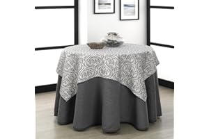 Rufino Díaz Falda Camilla Redonda Bali Jacquard + Tapete (Gris - 100cm) - Tejido Resistente y Agradable al Tacto Decorar y Proteger tu Mesa