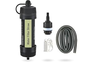 Metadrop mini filtre à eau portable avec système de filtrage d'urgence à 3 étapes pour la randonnée camping paille équipement de survie préparation à l'urgence