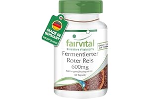 ‎FAIRVITAL Fairvital | Fermentierter Roter Reis 600mg - Monascus purpureus Kapseln - HOCHDOSIERT mit 2,95mg Monacolin K pro Kapsel - VEGAN - 120 Kapseln