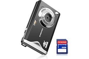 Cámara Digital CCN, 48MP 1080P FHD Cámara de Fotos con Pantalla de 3.0 Pulgadas, 16X Zoom Digital Cámara Compacta Portátil con 32GB Tarjeta TF, Cable USB, para Adolescentes Niños Adultos, Negro