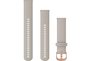 ‎GARMIN Garmin Schnellwechsel-Armband, 20mm, Silikon, Beige, passend für venu Serie (außer S-Modelle), Forerunner 55/245/645, Approach S12/S40/S42, vivoactive 3/4, vivomove 3/HR/Luxe/Style, D2 Air/Air X10