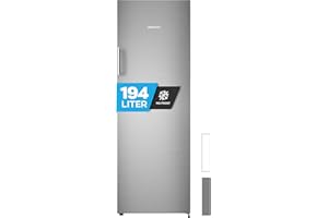 Heinrich´s Gefrierschrank 194 Liter, Temperatur:-14°C~-24°C, Freezer, No-Frost Schutz, 5x Gefrierschublade +1x Gefrierfach, LED-Display,Airflow, wechselbarer Türanschlag, Alarmfunktion, inox