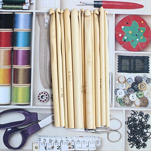 9 teiliges Set Häkelnadeln mit Aluminiumhaken und Kunststoffgriffen Häkeln Stricken Handwerk von Kurtzy TM - 3
