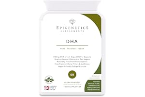 EPIGENETICS DHA 200mg (Vegan) | Pure Docosahexaenoic Acid from Algae Oil | 60 Vegan Friendly Softgels UK Made | 2 Month Supply | 1 Capsule Daily (High Strength)