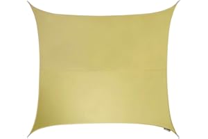 Kookaburra 2m Square Water Resistant Garden Patio Sun Shade Sail Canopy 96.5% UV Block with Free Rope (Sand)