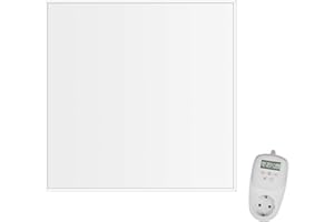 Viesta CF360 60x60cm Panel Radiador de infrarrojos para techos Carbon Crystal (última tecnología) Calefacción ultradelgado Blanco - 360 W + Viesta Termostato TH12