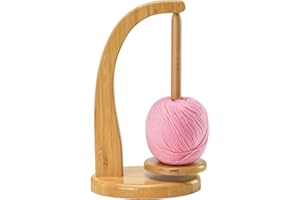 NECBAOA Porta Gomitolo Legno per Uncinetto e Maglia – Filare di Lana con Meccanismo Magnetico Rotante e Base Antiscivolo – Supporto per Lavori a Maglia, Idea Regalo per Amanti dell’Uncinetto