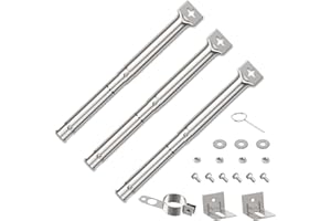 GARDENZ Bruciatore a Tubo Universali in Acciaio Inox 30,8 a 44,9 cm Accessori per Barbecue a Gas, Regolabile Tubo Ricambi (3 Pezzi 30,8 a 44,9 cm)