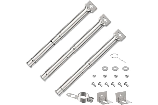Tube de Brûleur Réglable pour Campingaz,Blooma,Charbroil,FirePlus,Pièces de Rechange de Universal Barbecue Brûleur en Acier Inoxydable,Brûleur Universel de Tube réglables (30,8cm a 44,9 cm, 3 piezas)