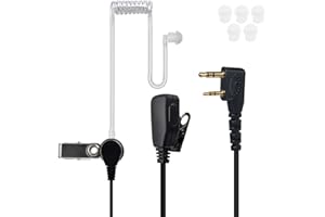 YNIBST Covert Air Tube Walkie Talkie - Auriculares con micrófono PTT, compatibles con Kenwood Baofeng Wouxun UV-5R UV-82 BF-888S Radio bidireccional, con 5 tapones de repuesto