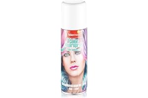 Feiermeier Color Haarspray 125ml - Farbwahl - Perfekt für Karneval, Fasching, Halloween und Festivals. Leuchtende Farben, leicht auswaschbar, verschiedene Haarfarben erhältlich! (Weiß, 125 ml)