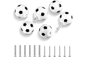 JJWNMLL 6Pcs Sport Thema Dekor Griffe Fußball Kommode Knöpfe Fußball Schublade Knöpfe Möbel Dekoration Zieht Griffe für Kommode Schrank Kleiderschrank Schrank für Kinder und Sportbegeisterte