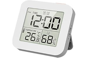 BTBHIHO Digital Shower Clock, Waterproof Bathroom Clock Shower Timer with Large LED Clear Display, Monitors Temperature in C/F and Humidity Digital Shower Temperature Display for Shower Cooking