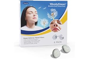 WoodyKnows - Filtri nasali Super-difesa, Purificatori d'aria portatili (Narice Stretta, L 6 pezzi)