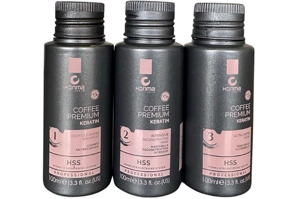 Mini-kit lissage brésilien Coffee Premium Honma Tokyo 3 produits de 100 ml