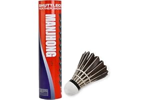 MANJHONG Badminton Feather Shuttlecocks with Great Flight Stability & Good Durability for Recreational Play Racket Sports